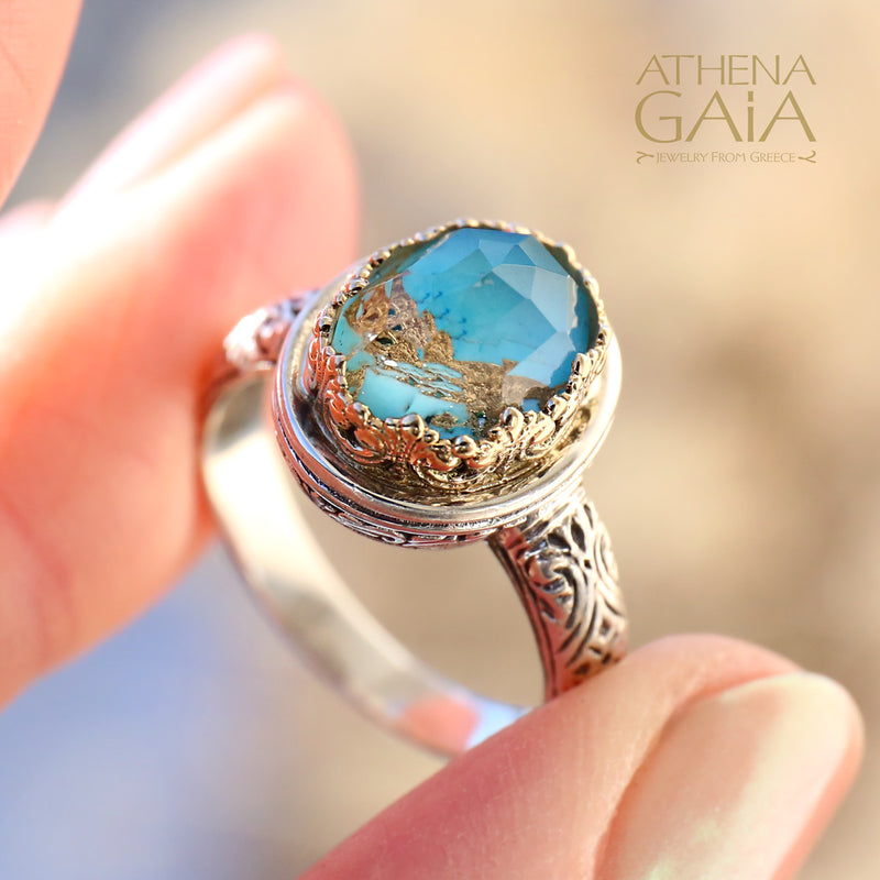 Pop Rocks Kathimarina Ring (Small) - 18k Gold & Sterling Silver Ring - Cocktail Ring