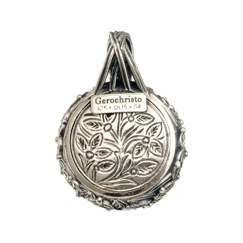 Pop Rocks (Large) Ivy Bezel Round Pendant - Sterling Silver Pendant
