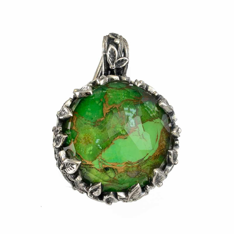 Pop Rocks (Large) Ivy Bezel Round Pendant - Sterling Silver Pendant