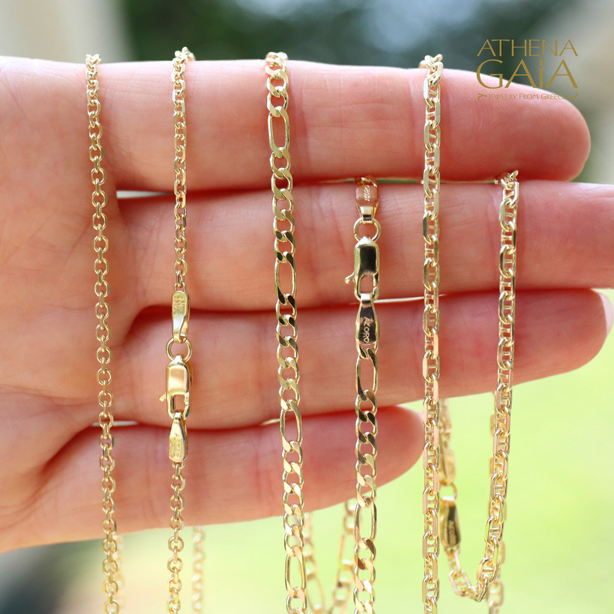 5:1 Classic Figaro Chain - 14k Gold Chain — Athena Gaia