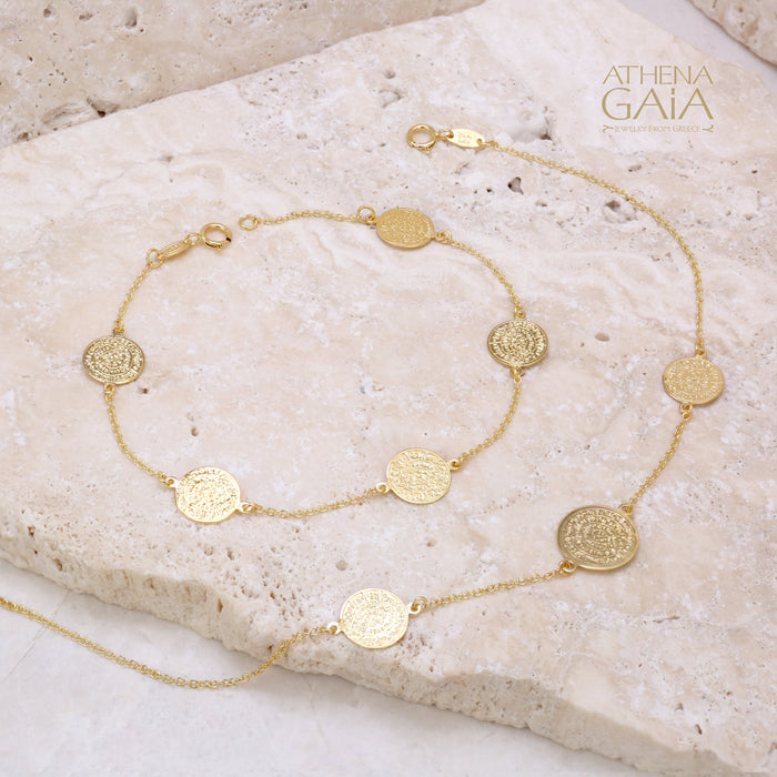 Al'Oro Phaistos Triple Disc Bracelet