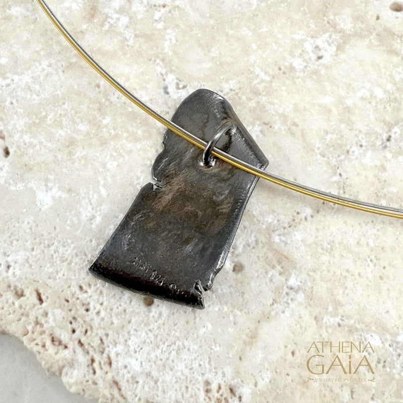 Greek Bicentennial Mettle and Virtue Pendant - Gold Plated Sterling Silver Necklace