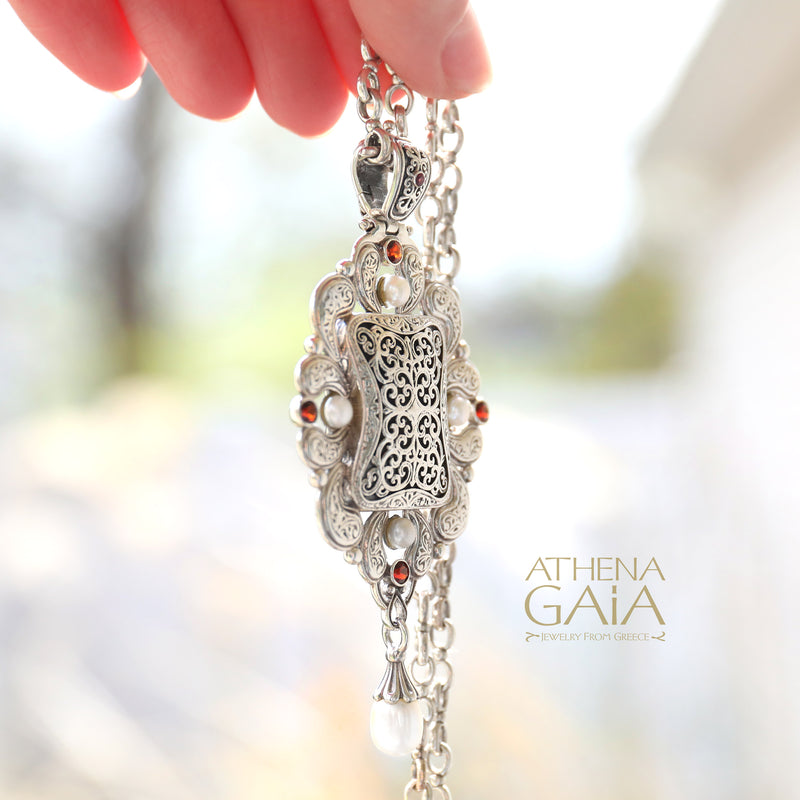 Mediterranean Secret Silver Locket Pendant - Sterling Silver Pendant