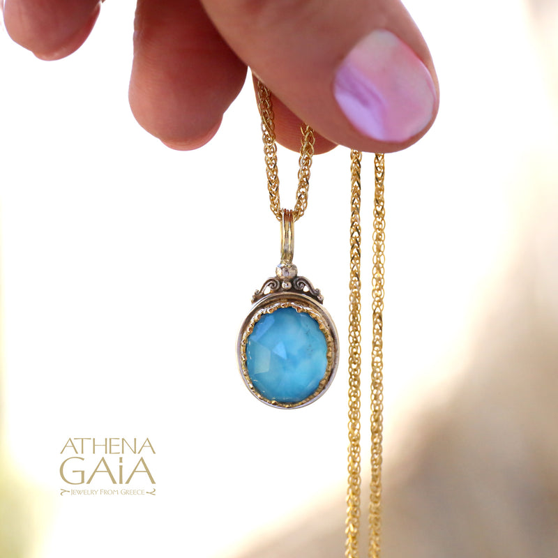 Pop Rocks Oval Pendant - 18k Gold & Sterling Silver Pendant