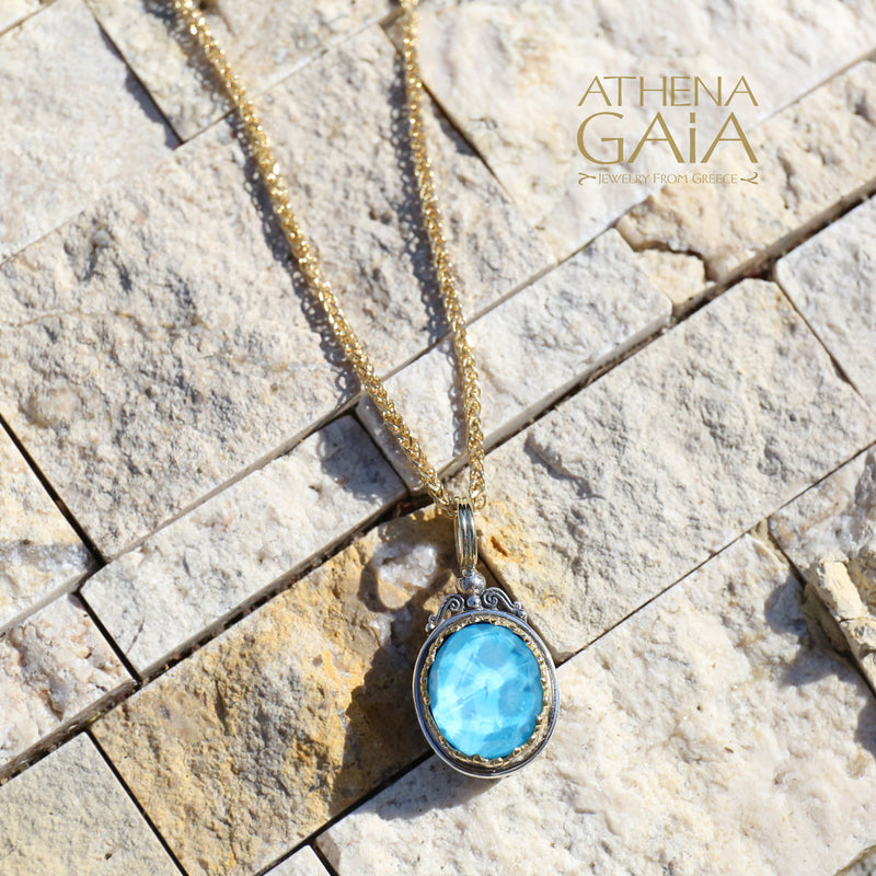 Pop Rocks Oval Pendant - 18k Gold & Sterling Silver Pendant