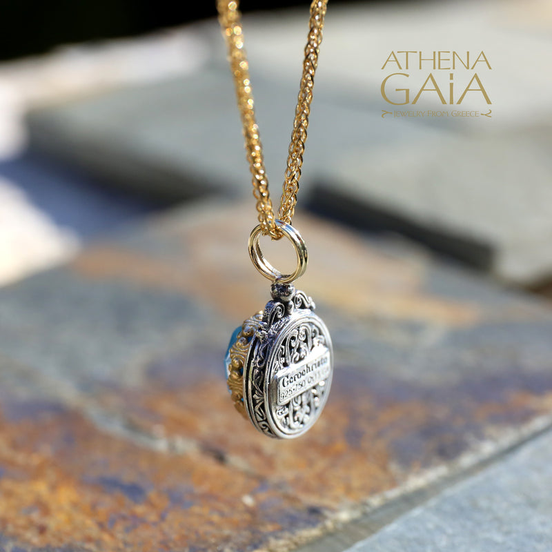 Pop Rocks Oval Pendant - 18k Gold & Sterling Silver Pendant