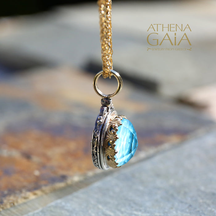 Pop Rocks Oval Pendant - 18k Gold & Sterling Silver Pendant