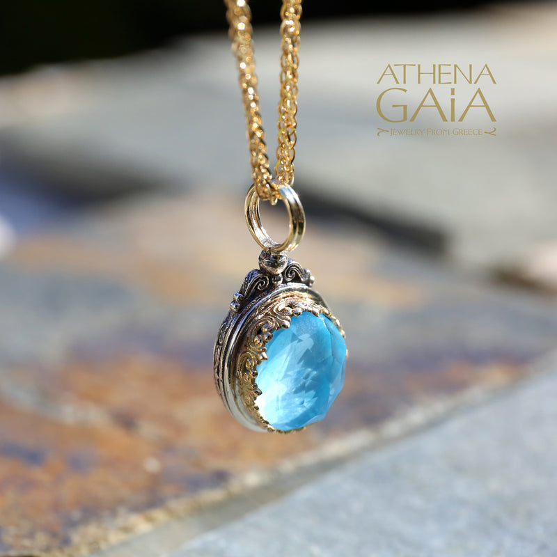 Pop Rocks Oval Pendant - 18k Gold & Sterling Silver Pendant