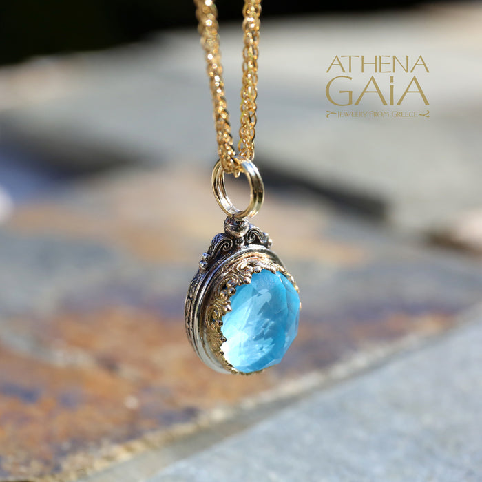 Pop Rocks Oval Pendant - 18k Gold & Sterling Silver Pendant