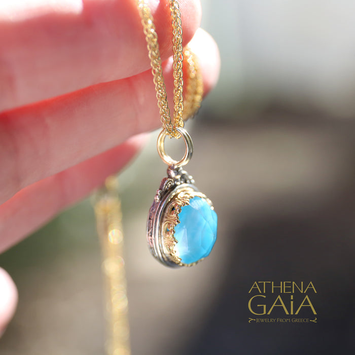 Pop Rocks Oval Pendant - 18k Gold & Sterling Silver Pendant