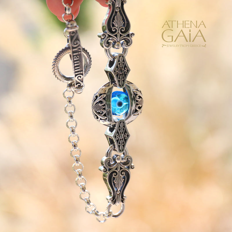 Single Zelda Anthemion Bracelet - Sterling Silver - Evil Eye Bracelet