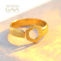 Single Honeycomb Ring - 14k Gold Ring