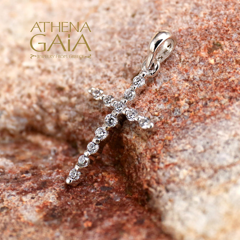 Dash Western Cross - 14k White Gold - Latin Cross (In-Stock)