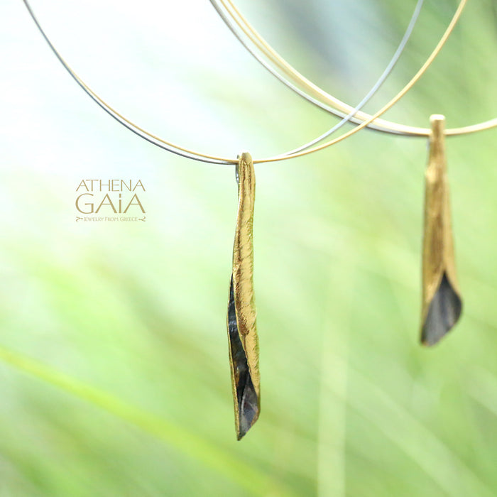 Curled Leaf Pendant - Gold Plated Sterling Silver Necklace (In-Stock)