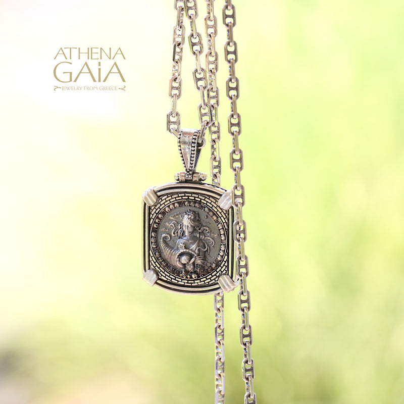 Silver Reversible Zodiac Pendant - Sterling Silver Pendant