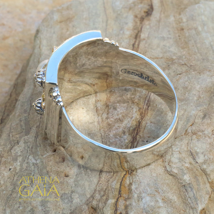 Florentine Ring - 18k Gold & Sterling Silver Ring - Cocktail Ring