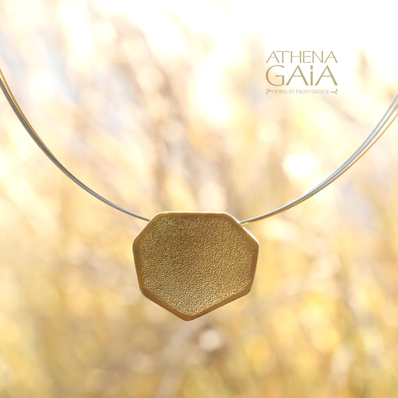 Desert Grain Pendant Necklace (Medium) - Gold Plated Sterling Silver Necklace