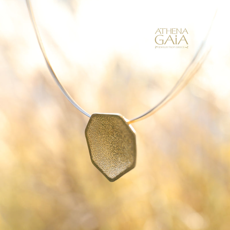 Desert Grain Pendant Necklace (Medium) - Gold Plated Sterling Silver Necklace