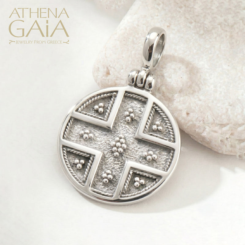 Circular Konstantinata - Sterling Silver - Byzantine Embroidery Konstantinata
