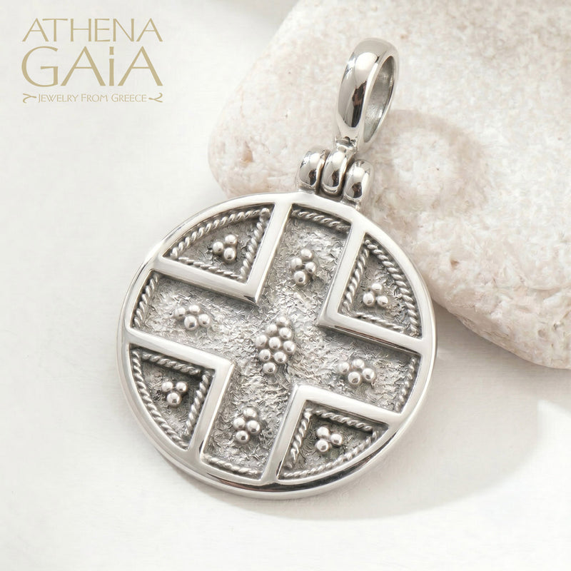 Circular Konstantinata - Sterling Silver - Byzantine Embroidery Konstantinata