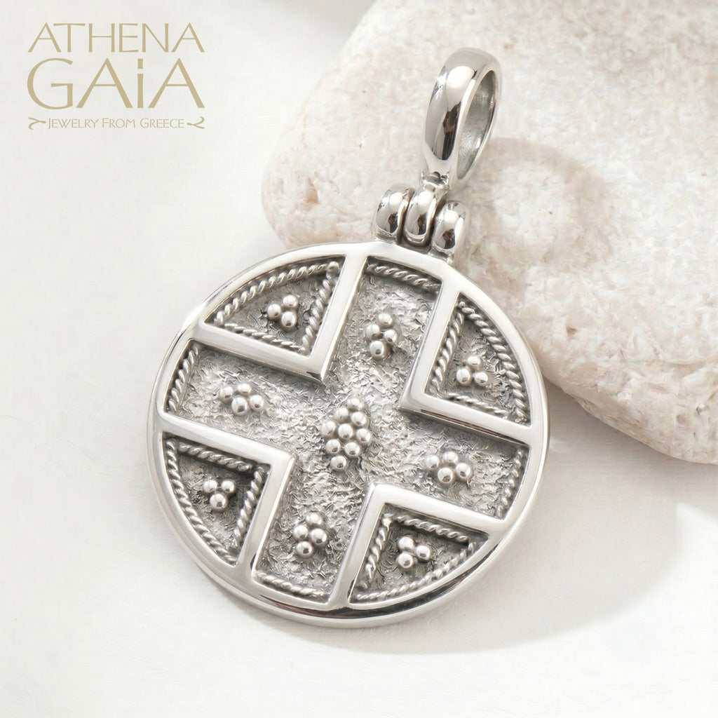 Circular Konstantinata - Sterling Silver - Byzantine Embroidery Konstantinata