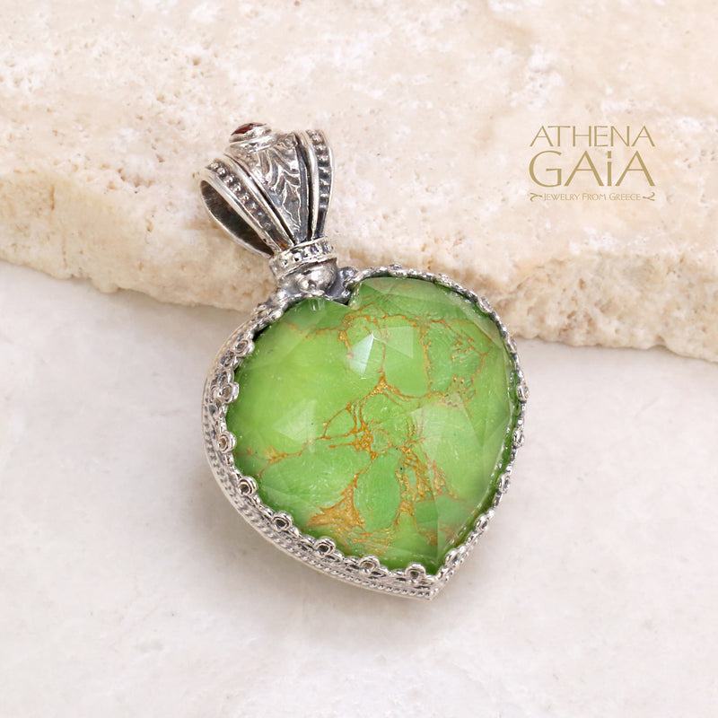 Pop Rocks Crown Bezel Heart Pendant - Sterling Silver Pendant