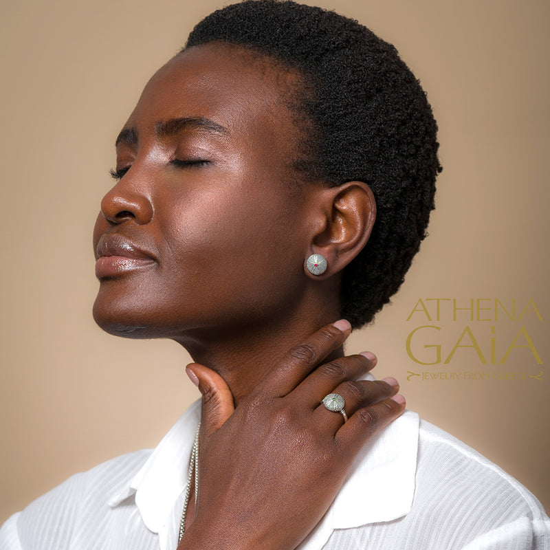 Thalassa Sea Urchin Post Earrings - 18k Gold & Sterling Silver Earrings