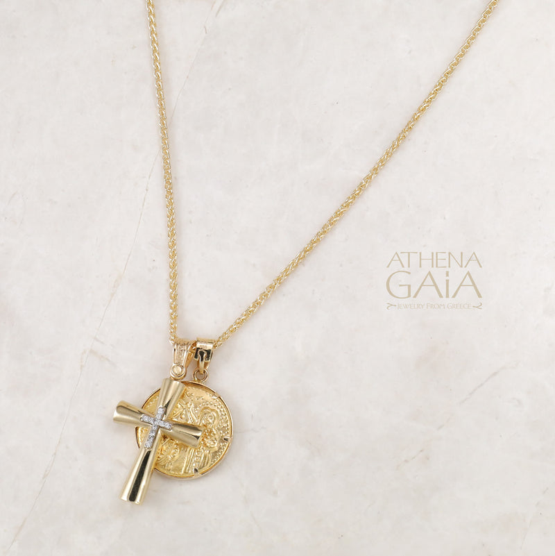 Imperial Cross - 14k Gold - Orthodox Cross - Baptismal Cross