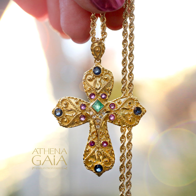 Regal Cross - 18k Gold - Flared Byzantine Cross