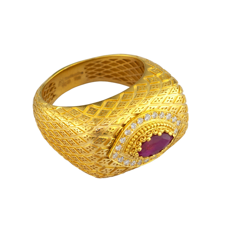 Royal Heritage Prolate Ring - 18k Gold Ring - Cocktail Ring