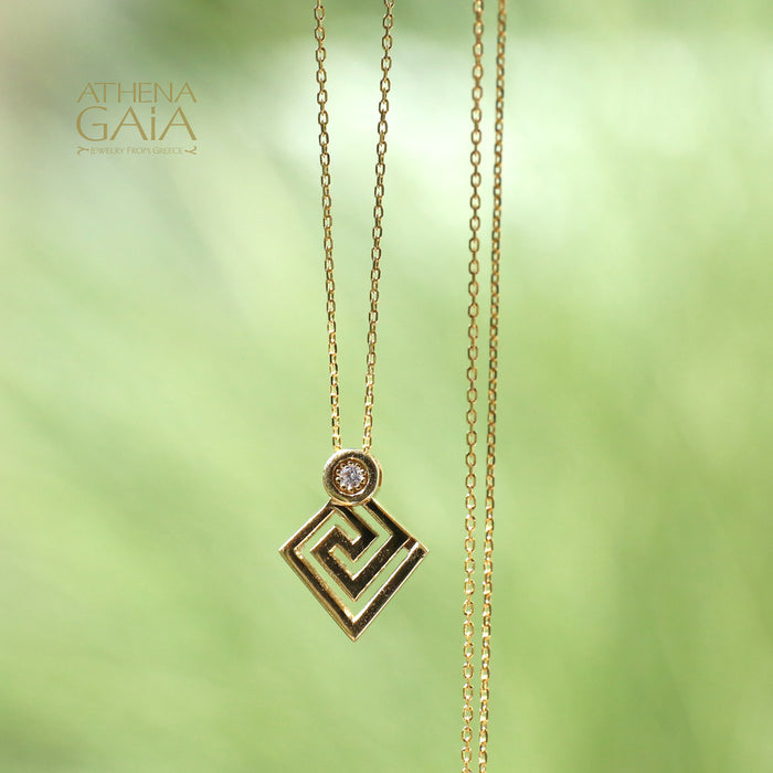 Mythical Diamond Key Pendant with Necklace