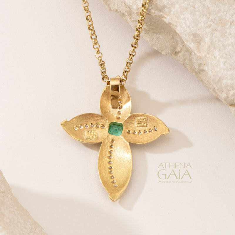 Imperial Niktas Floral Cross - 18k Gold - Latin Cross