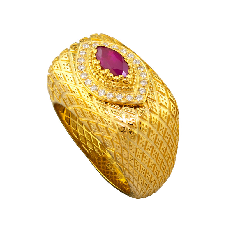 Royal Heritage Prolate Ring - 18k Gold Ring - Cocktail Ring