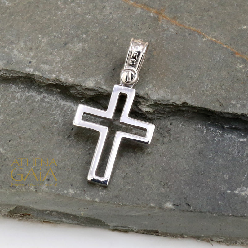 Open Small Western Cross - 14k Gold - Baptismal Cross
