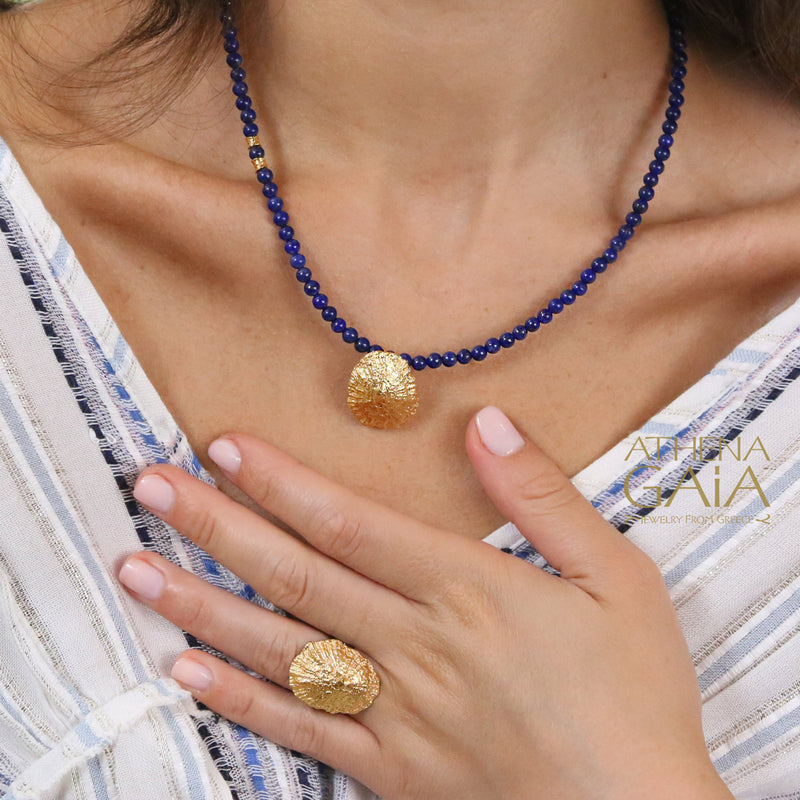 Seashell Ring (Large ) - Gold Plated Sterling Silver Ring