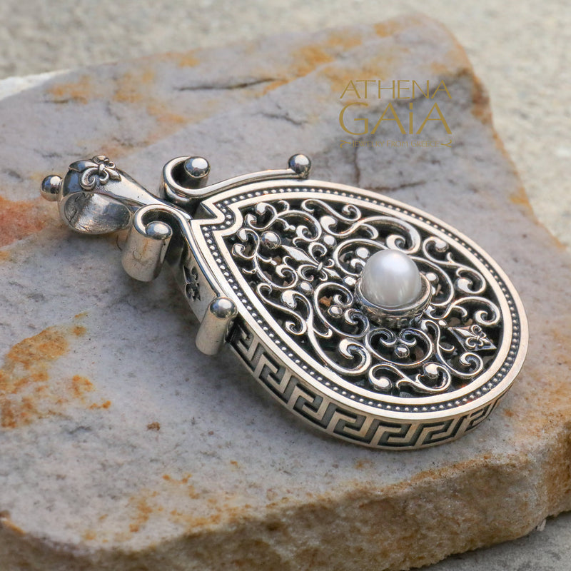 Pearl Fleur De Lis Synergy Pendant - Sterling Silver Pendant (In-Stock)