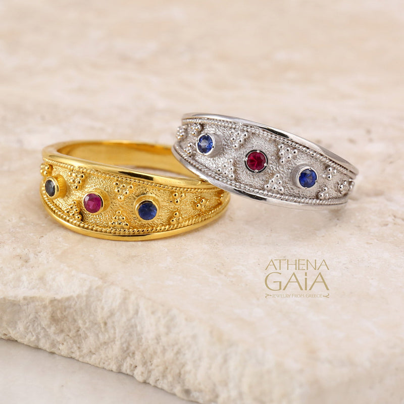 Graduated Band Ring - 18k Gold Ring - Stackable Ring