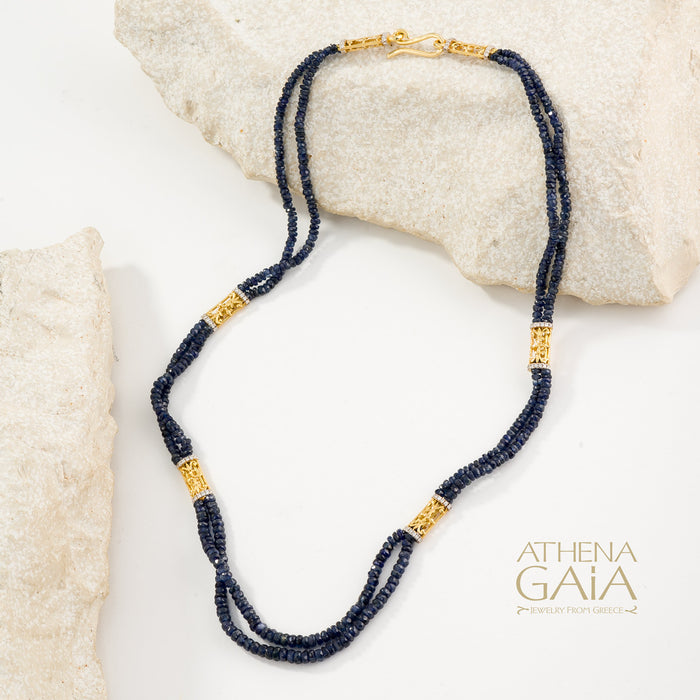 Byzantine Embroidery Double River Necklace