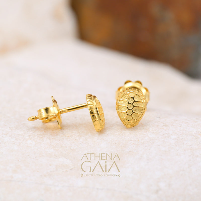Cosmos Tortoise Post Earrings - 18k Gold Earrings
