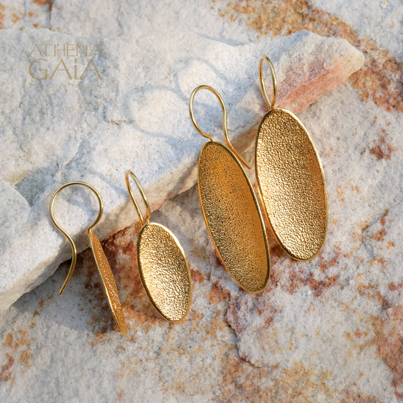 Desert Dune Earrings (Small) - Gold Plated Sterling Silver - Post Earrings