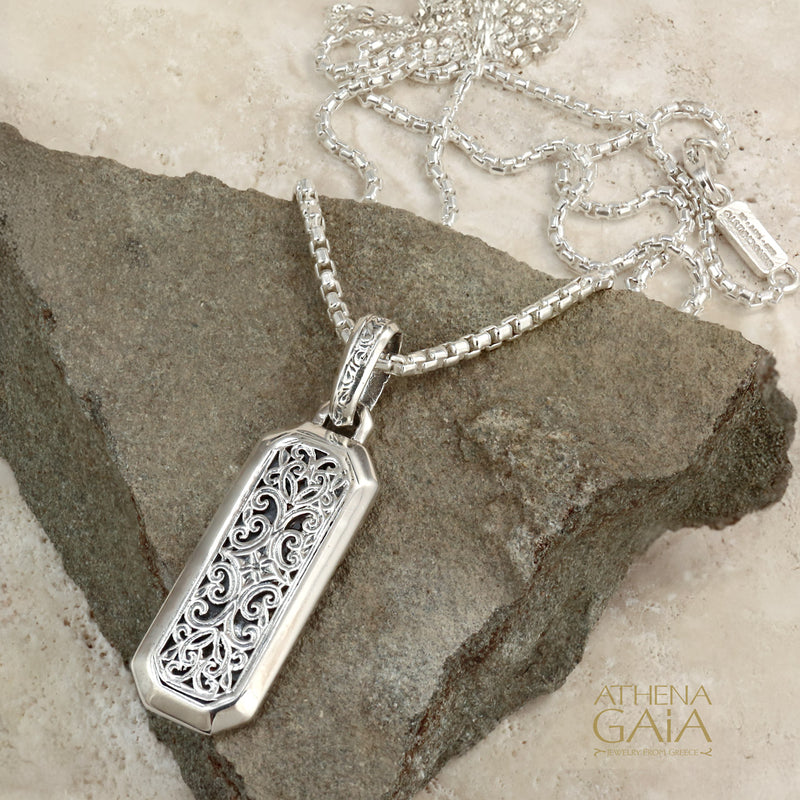 Simplicity Mediterranean Filigree Pendant - Sterling Silver Pendant