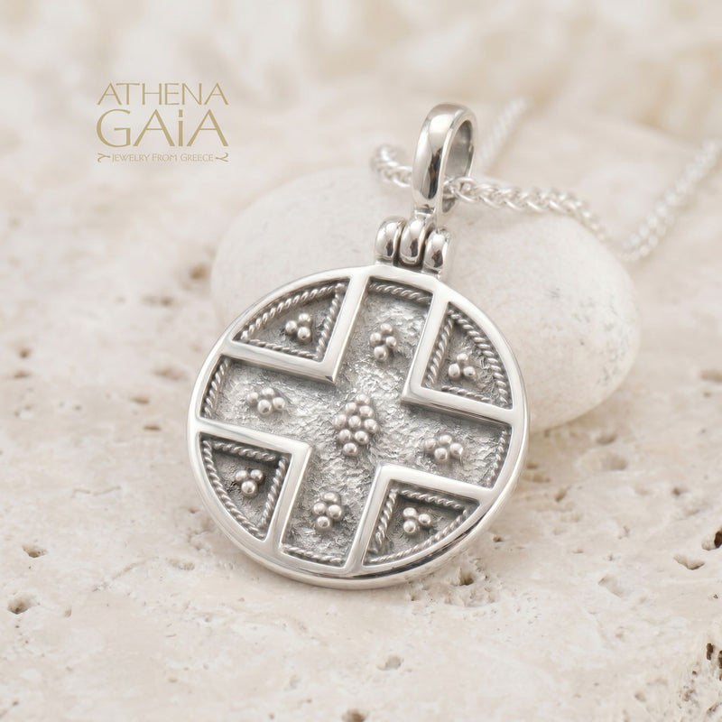 Circular Konstantinata - Sterling Silver - Byzantine Embroidery Konstantinata