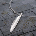 Long Leaf Noir Necklace - Sterling Silver Necklace