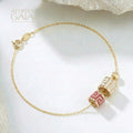 Eternal Rolling Double Drum Mother and Child Greek Key Bracelet - 18k Gold Bracelet