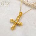 Pillars Orthodox Cross (Medium) - 18k Gold - Byzantine Cross