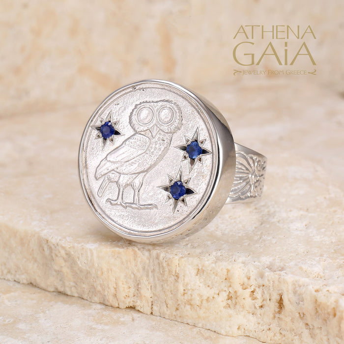 Greek Owl Ring by Evangelatos — Athena Gaia - Main Image