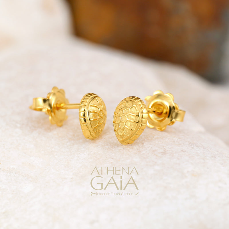 Cosmos Tortoise Post Earrings - 18k Gold Earrings