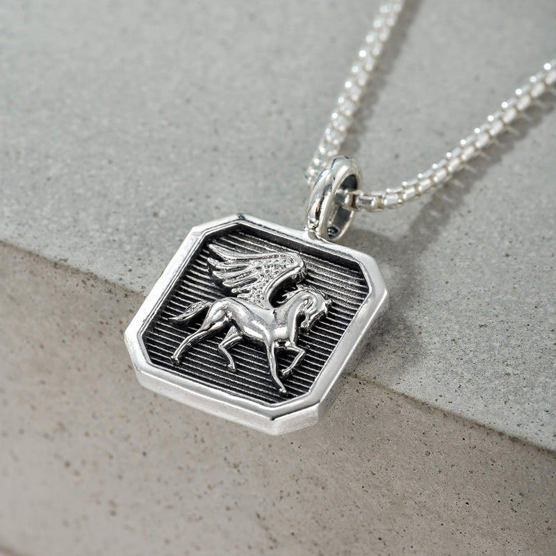 Pegasus Square Pendant - Sterling Silver - Talisman