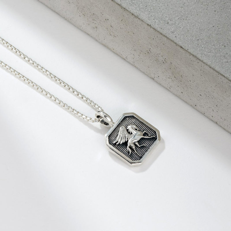 Pegasus Square Pendant - Sterling Silver - Talisman