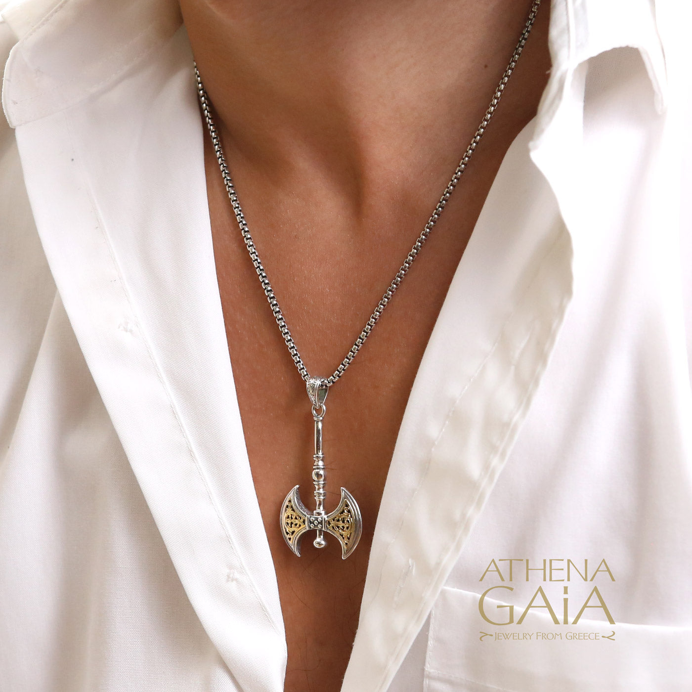 Minoan Double Axe Pendant by Gerochristo — Athena Gaia